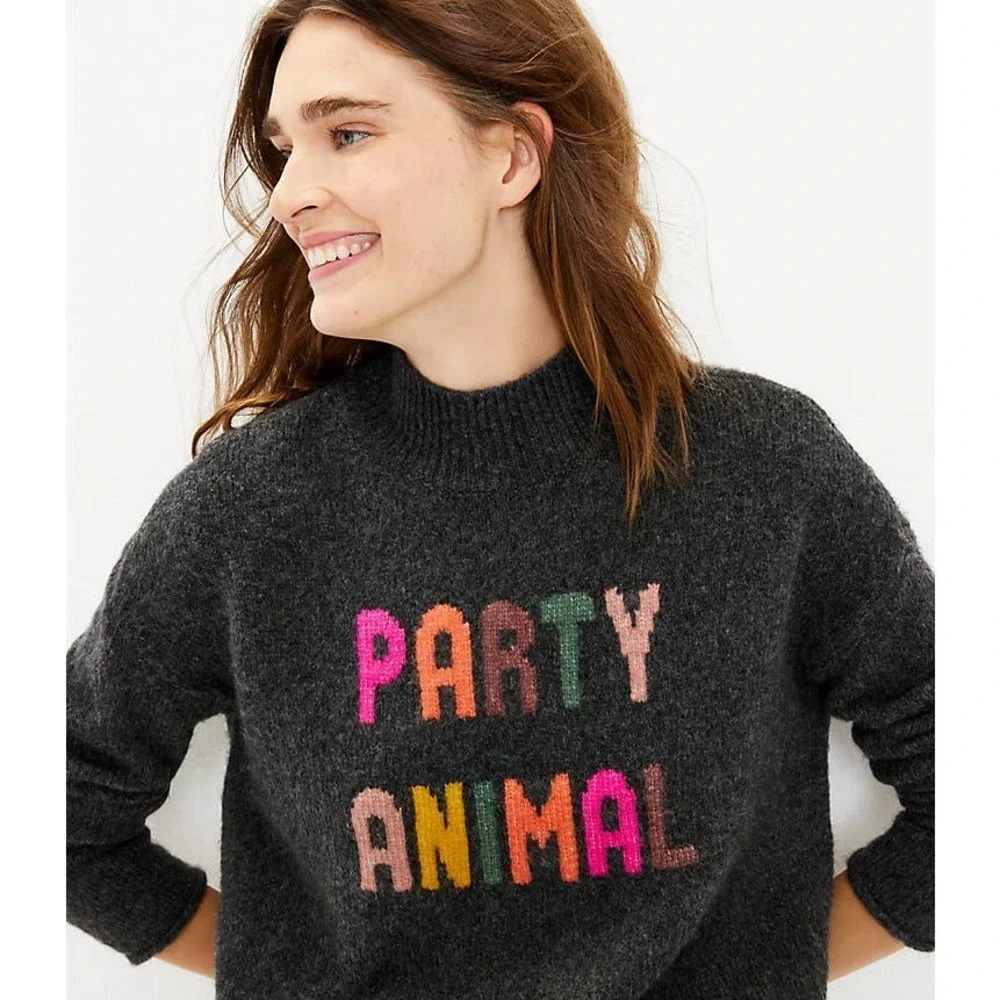 Lou & Grey LOFT Women's Party Animal Sweater Size Small